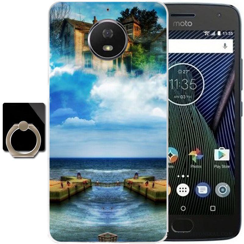 Moto G5 Plus Tecknat Fallskydd Skal Telefon Mjuk Färg Fodral All Inclusive