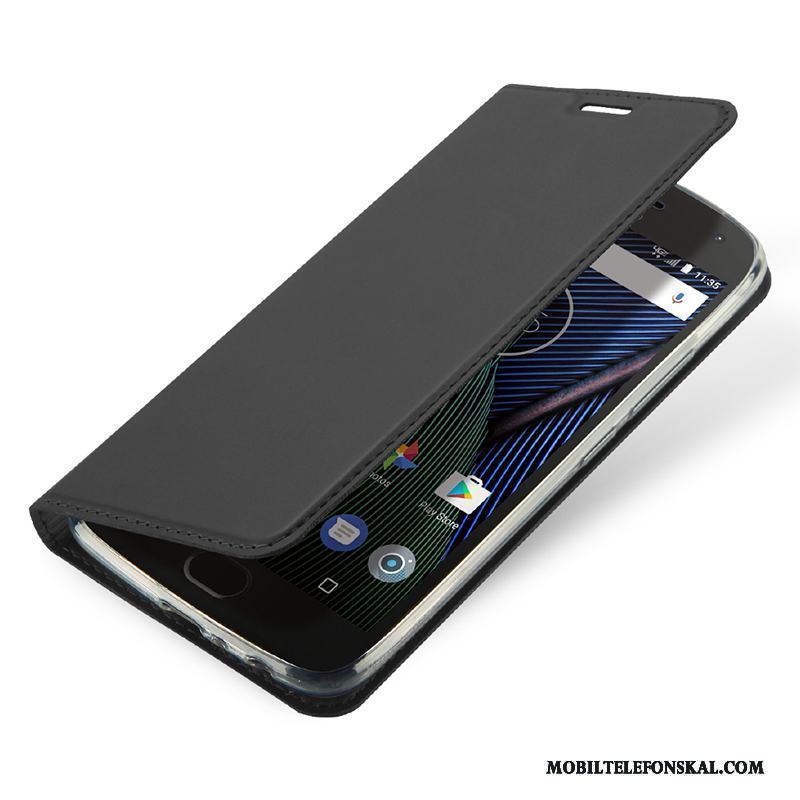 Moto G5 Skydd Mobil Telefon Skal Telefon Rosa Läderfodral Täcka