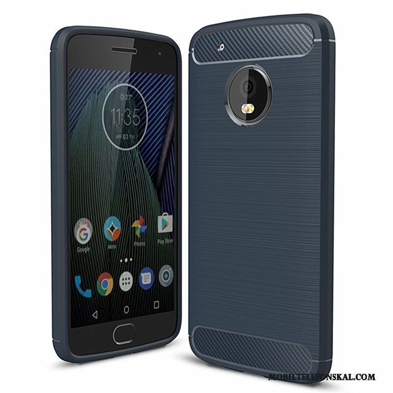 Moto G5 Skydd Silikon Mjuk Skal Kostfiber Fodral Telefon