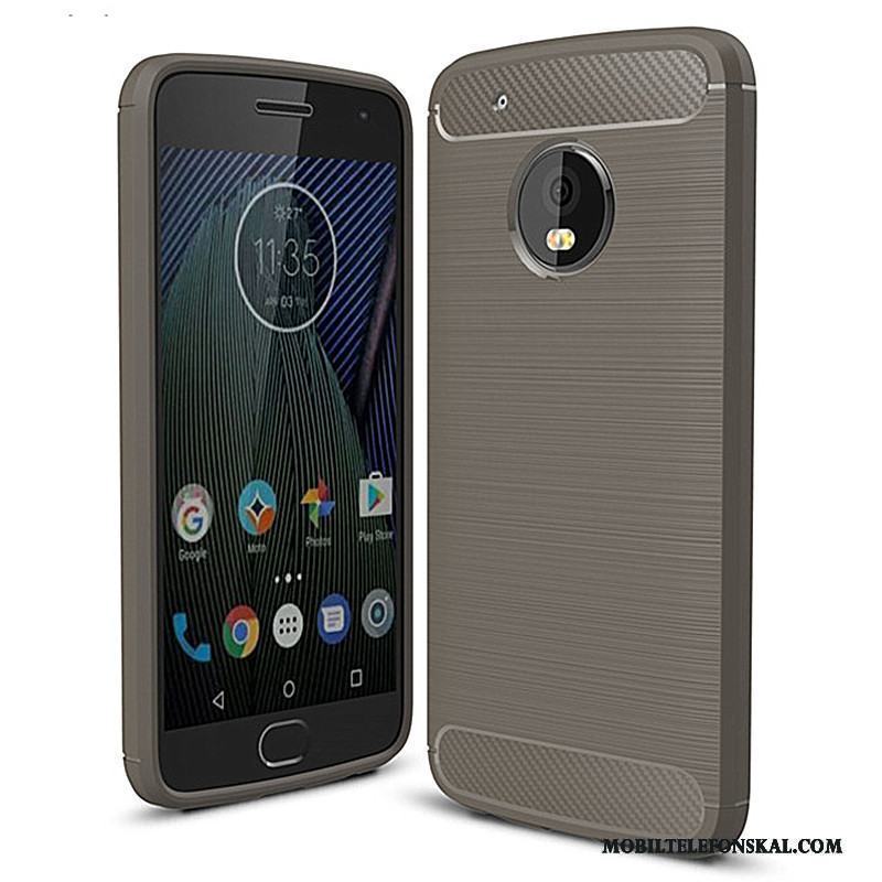 Moto G5 Skydd Silikon Mjuk Skal Kostfiber Fodral Telefon