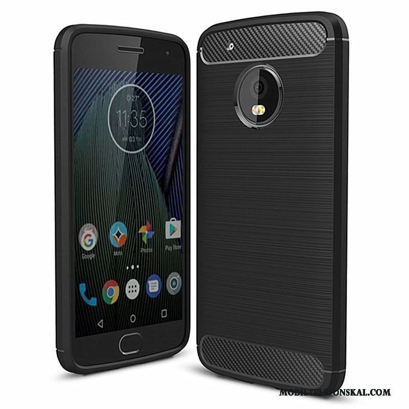 Moto G5 Skydd Silikon Mjuk Skal Kostfiber Fodral Telefon