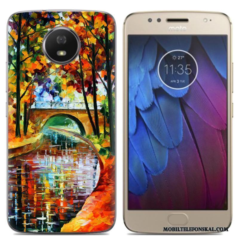 Moto G5 Skydd Skal Mjuk Fodral Gul Enkel Mobil Telefon