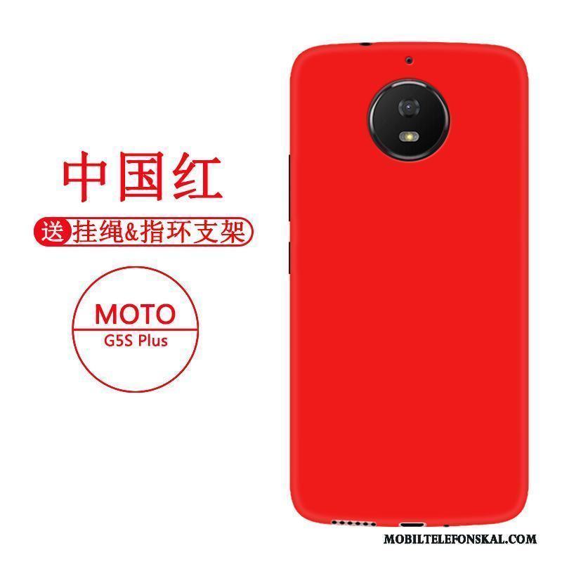 Moto G5s Plus Skal Fodral All Inclusive Röd Silikon Skydd Personlighet Svart