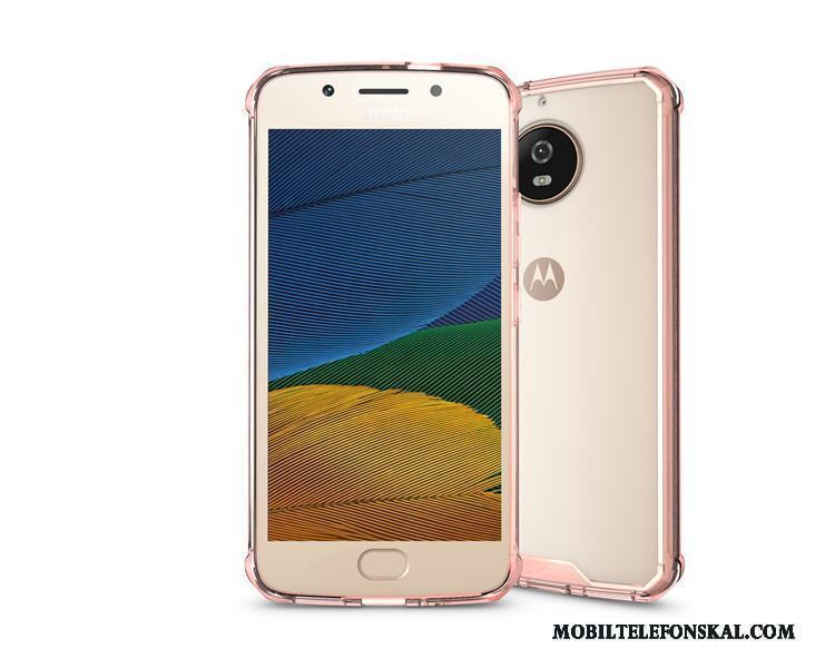 Moto G5s Plus Skydd Fallskydd Skal Telefon Fodral Rosa Enkel Armor