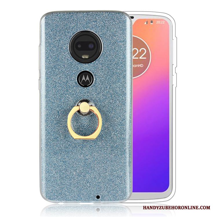 Moto G7 Business Vit Enkel Skydd Skal Telefon Pulver Ring