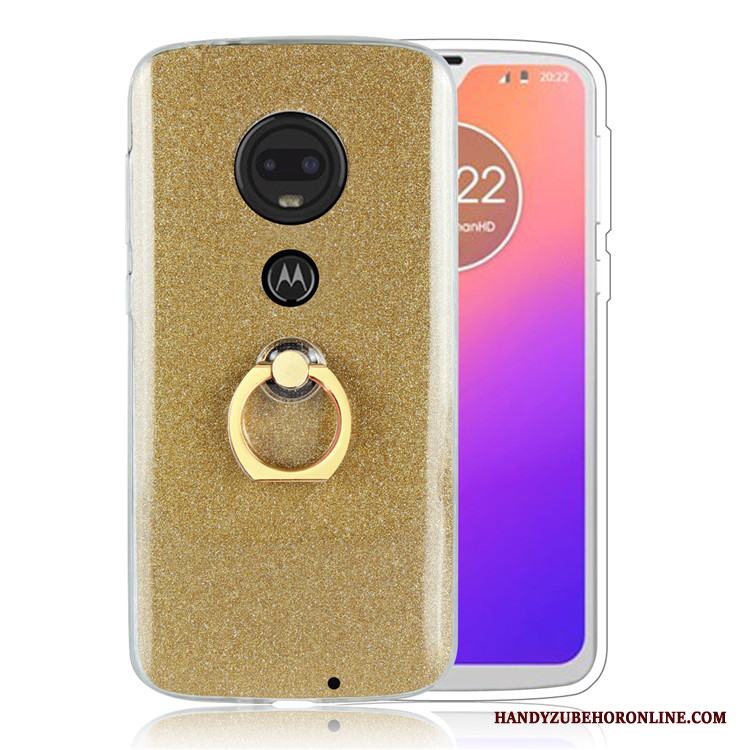 Moto G7 Business Vit Enkel Skydd Skal Telefon Pulver Ring