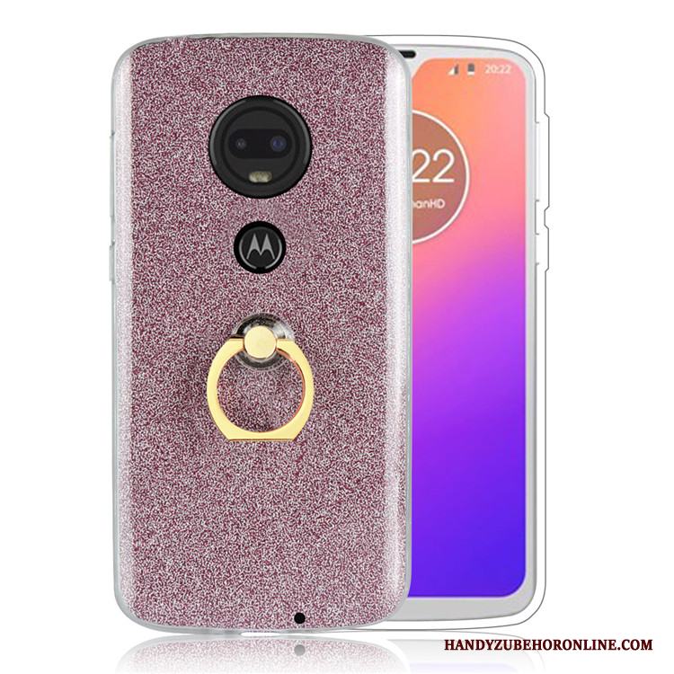 Moto G7 Business Vit Enkel Skydd Skal Telefon Pulver Ring