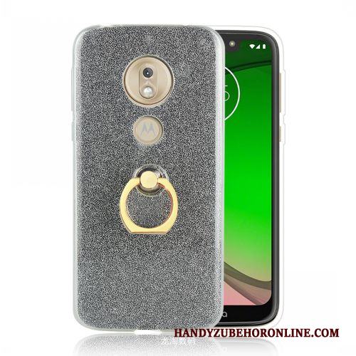 Moto G7 Play Silver Trend Ring Skal Telefon Fodral Mjuk Europa