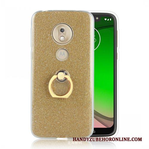 Moto G7 Play Silver Trend Ring Skal Telefon Fodral Mjuk Europa