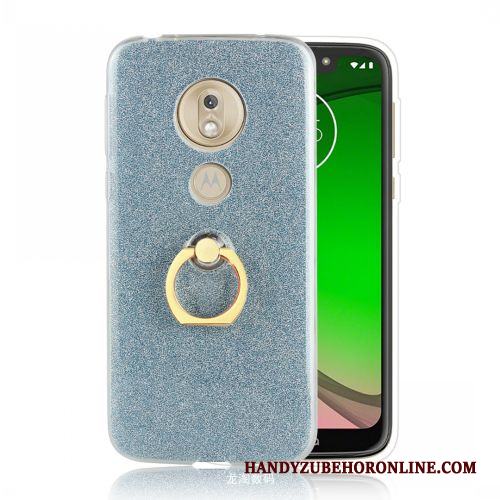 Moto G7 Play Silver Trend Ring Skal Telefon Fodral Mjuk Europa