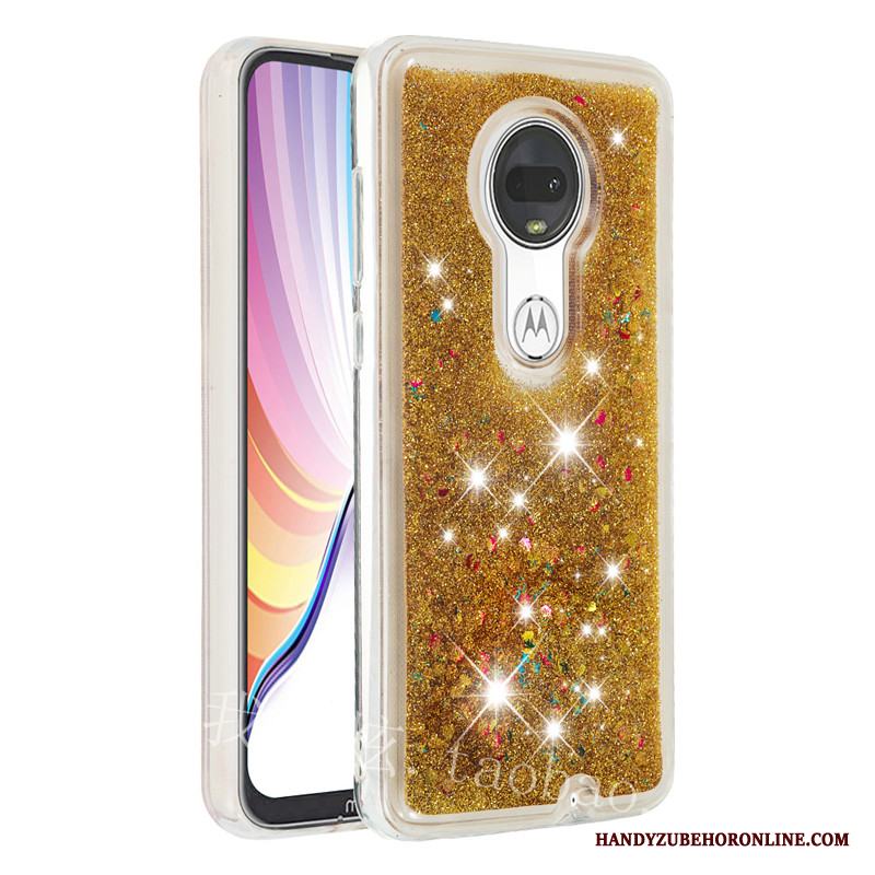 Moto G7 Plus Fodral Purpur Mjuk Kvicksand Skal Telefon