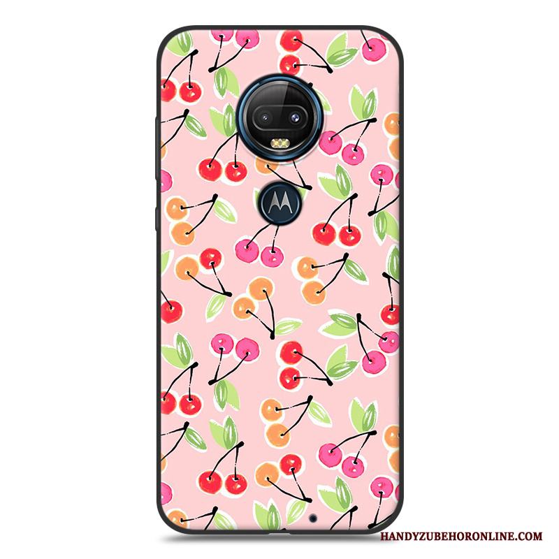 Moto G7 Plus Silikon Skydd Skal Telefon Fodral Mjuk Svart Målade