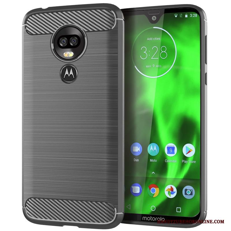 Moto G7 Plus Silke Silikon Mjuk Mönster Skal Telefon Fodral Blå