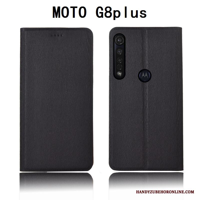 Moto G8 Plus Silikon Läderfodral Skal Telefon Clamshell Mjuk Mönster Skydd