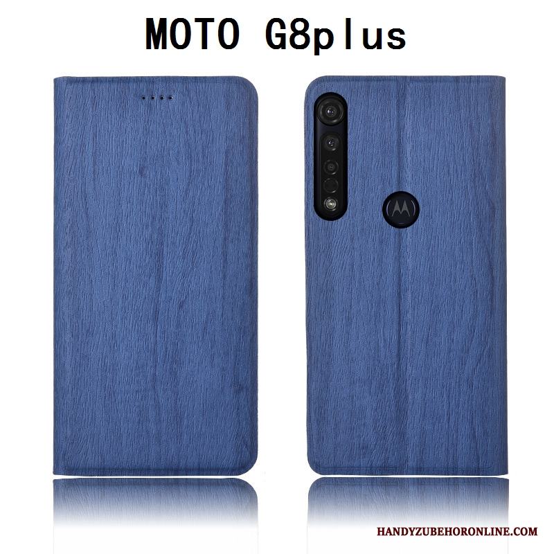 Moto G8 Plus Silikon Läderfodral Skal Telefon Clamshell Mjuk Mönster Skydd