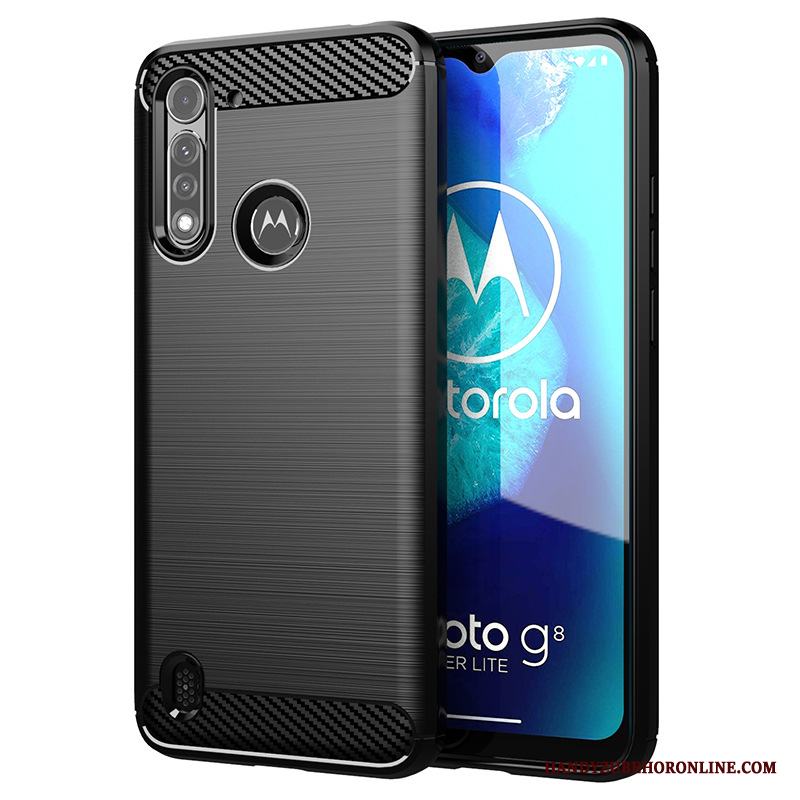 Moto G8 Power Lite Mjuk Svart Tunn Fodral Skal Telefon