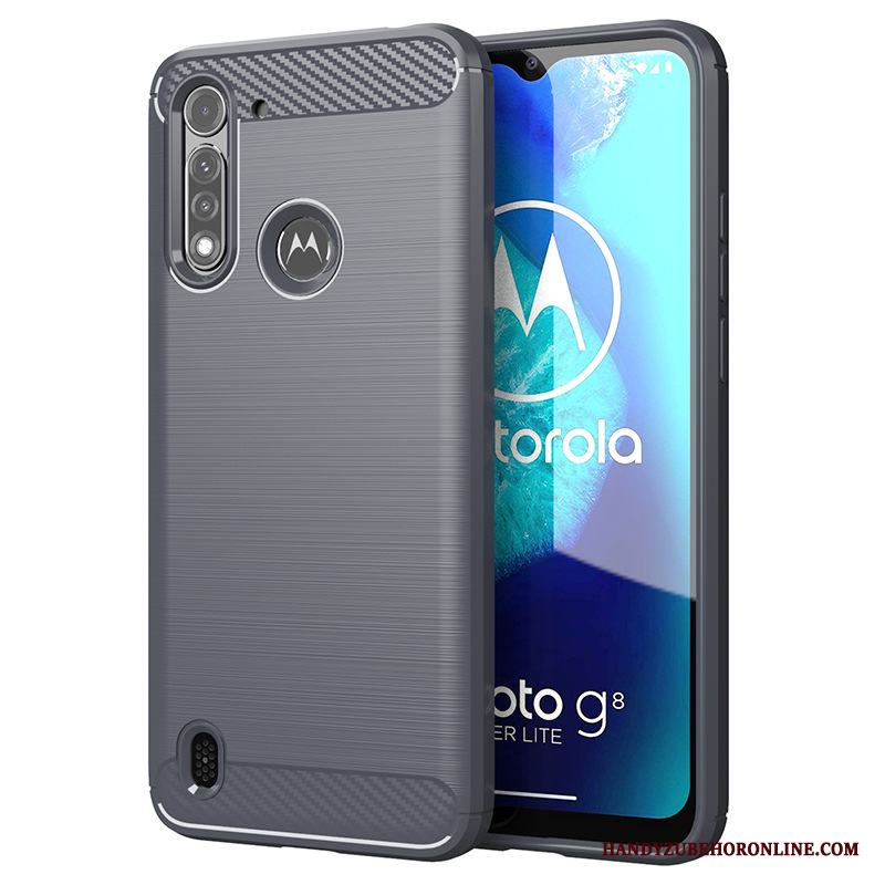 Moto G8 Power Lite Mjuk Svart Tunn Fodral Skal Telefon