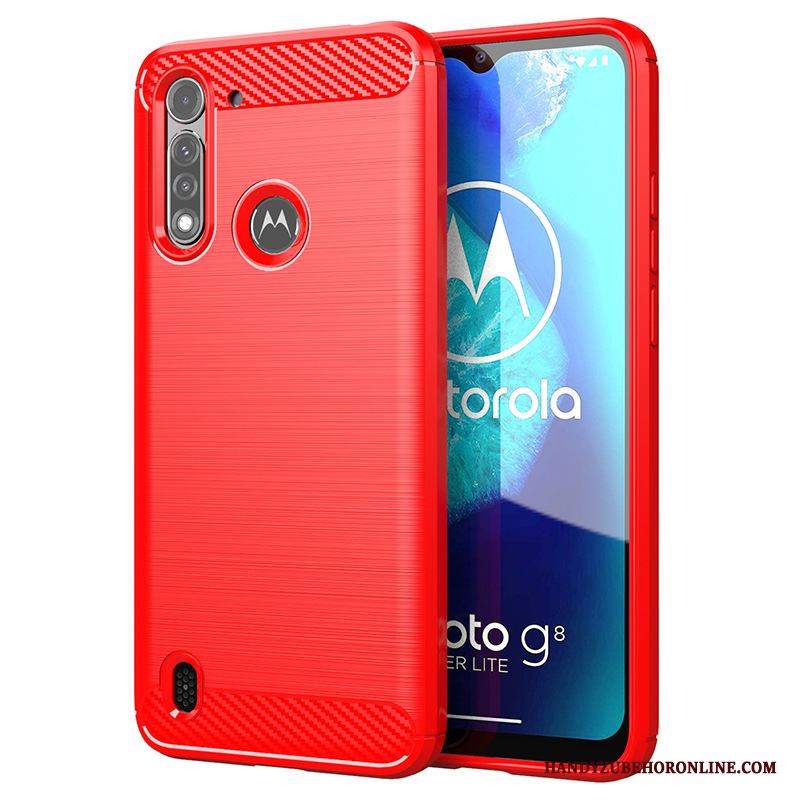 Moto G8 Power Lite Mjuk Svart Tunn Fodral Skal Telefon