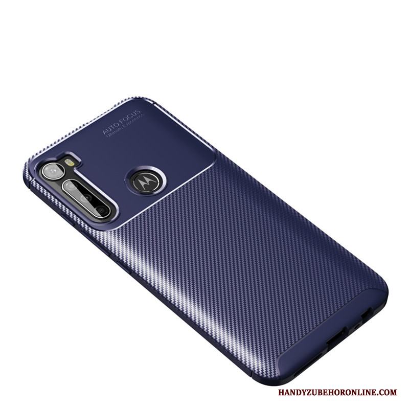 Moto G8 Power Skal Telefon Mjuk Fallskydd Fodral Svart Mönster Nubuck