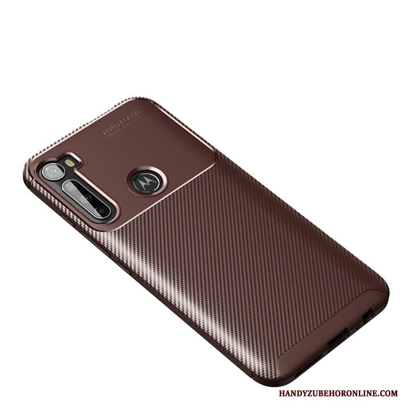 Moto G8 Power Skal Telefon Mjuk Fallskydd Fodral Svart Mönster Nubuck