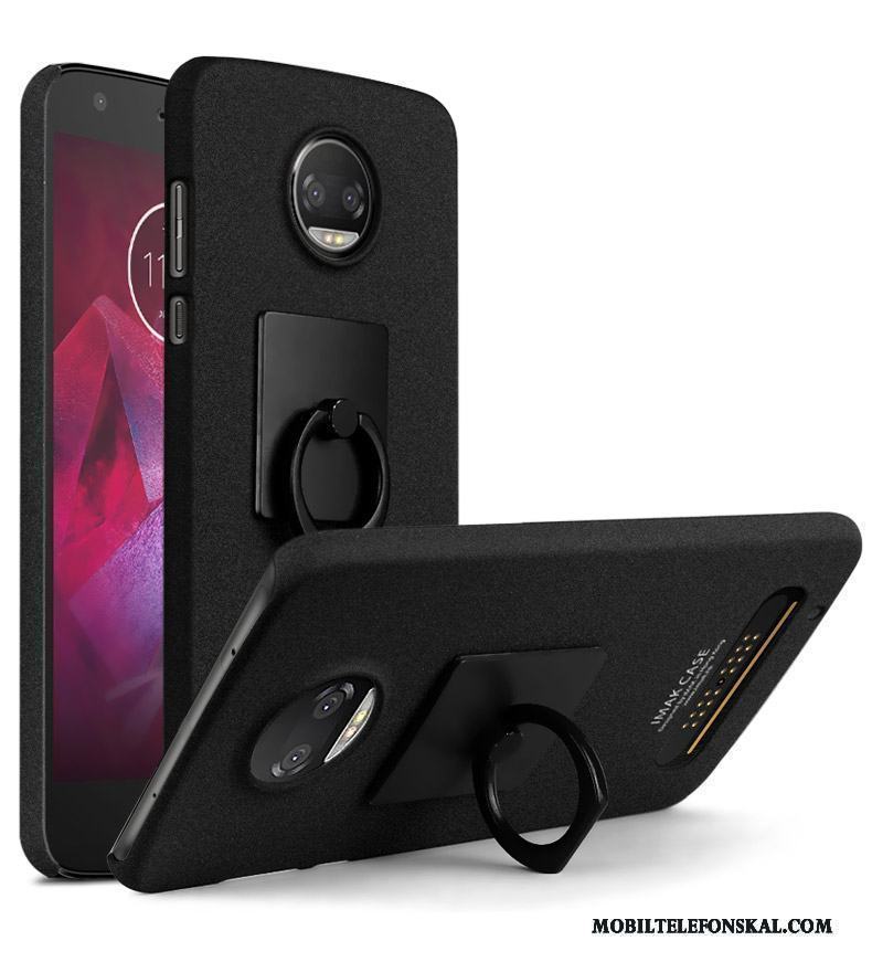 Moto Z2 Play Nubuck Skydd Hård Skal Svart Telefon Fodral