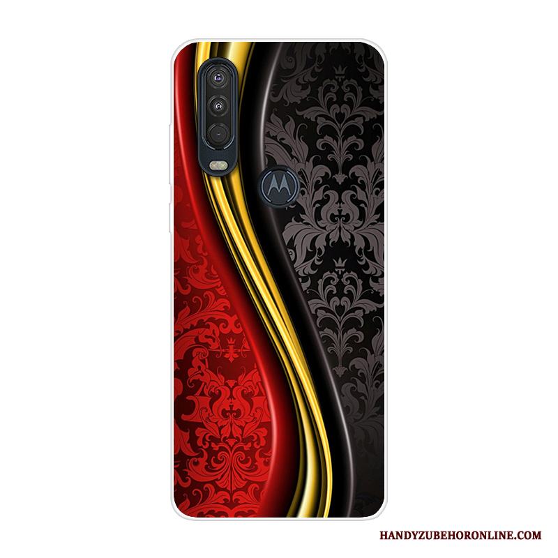Motorola One Action All Inclusive Mobil Telefon Fodral Blå Silikon Fallskydd Skal Telefon