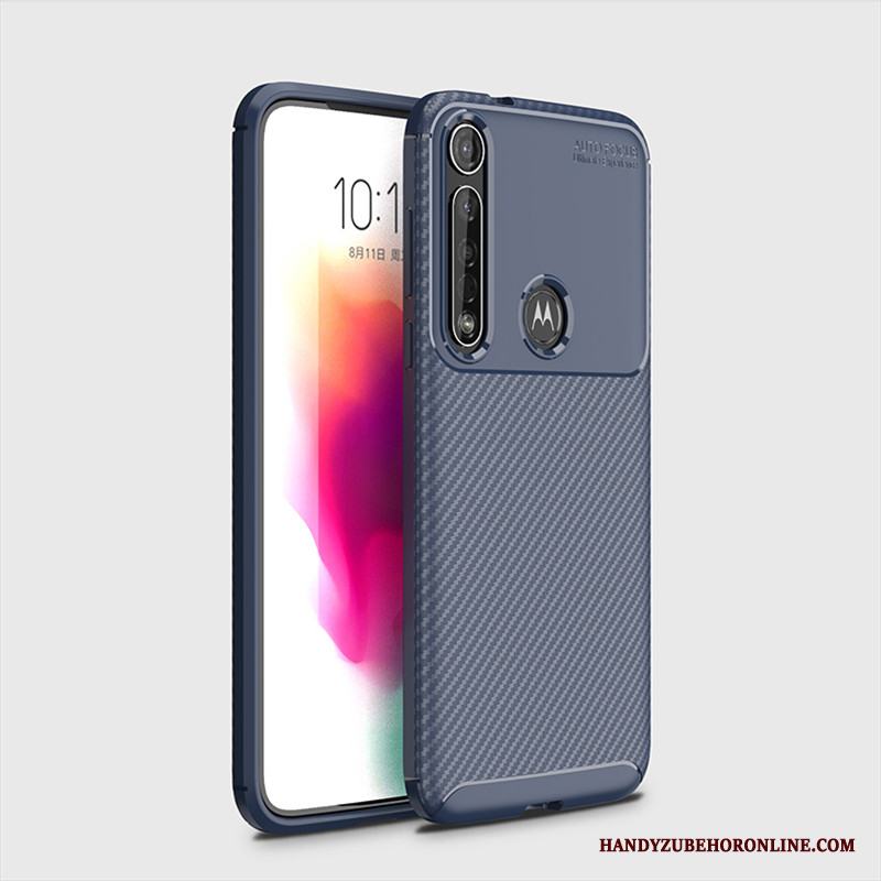 Motorola One Macro Fodral Mjuk Fallskydd Skal Telefon Mönster Nubuck Glidskydds