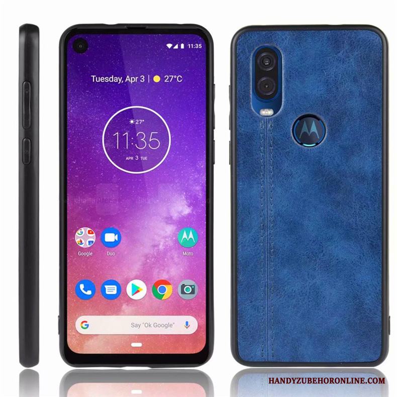 Motorola One Vision Fallskydd All Inclusive Skal Telefon Fodral Blå