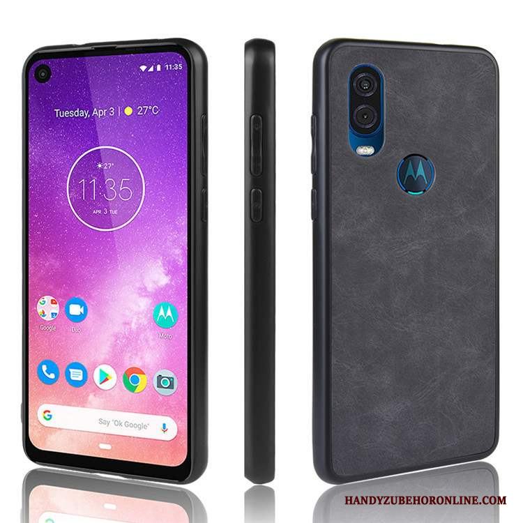 Motorola One Vision Fodral Fallskydd Skal Telefon Svart