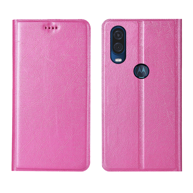 Motorola One Vision Skal Telefon Täcka All Inclusive Mönster Silke Rosa Skydd