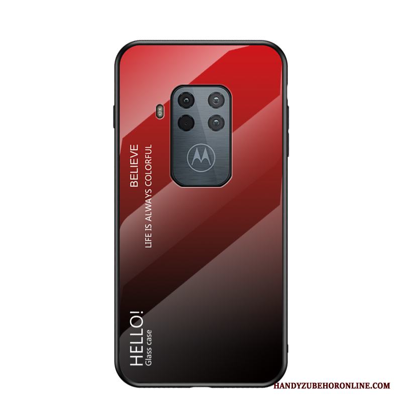 Motorola One Zoom All Inclusive Skal Telefon Purpur Skydd Glas Net Red Fodral