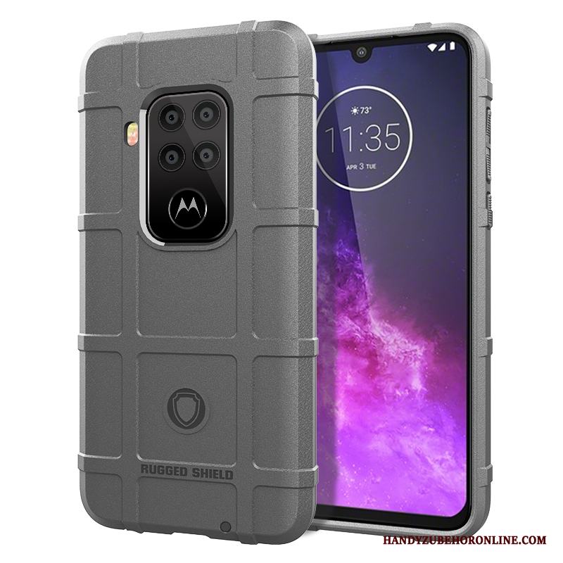 Motorola One Zoom Hemming Pu Skal Telefon Fodral Silikon Skydd Mjuk