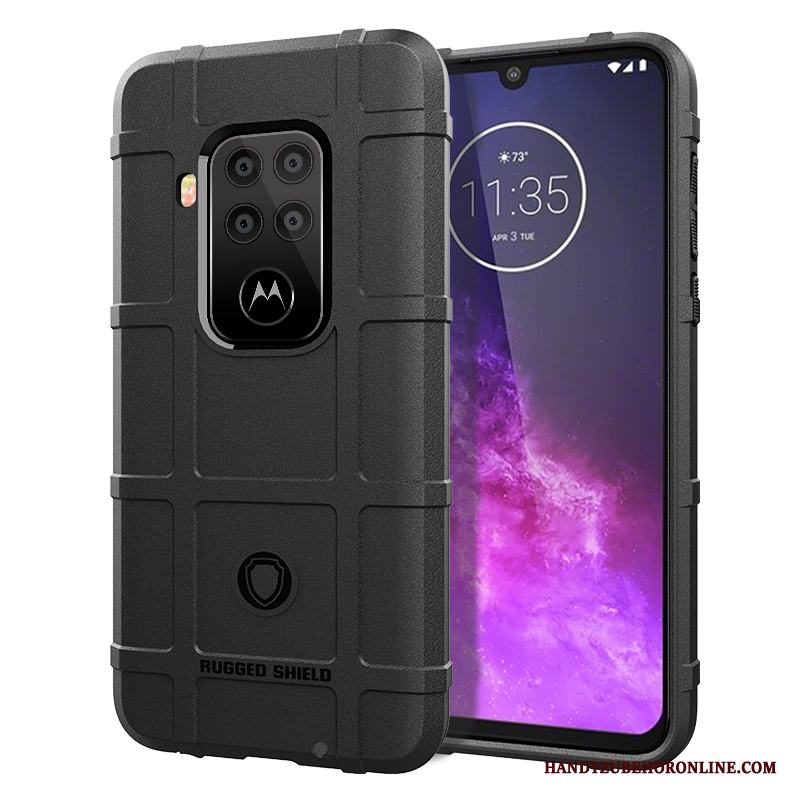 Motorola One Zoom Hemming Pu Skal Telefon Fodral Silikon Skydd Mjuk