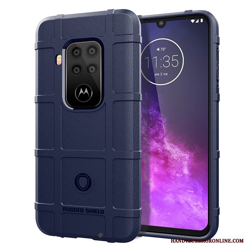 Motorola One Zoom Hemming Pu Skal Telefon Fodral Silikon Skydd Mjuk