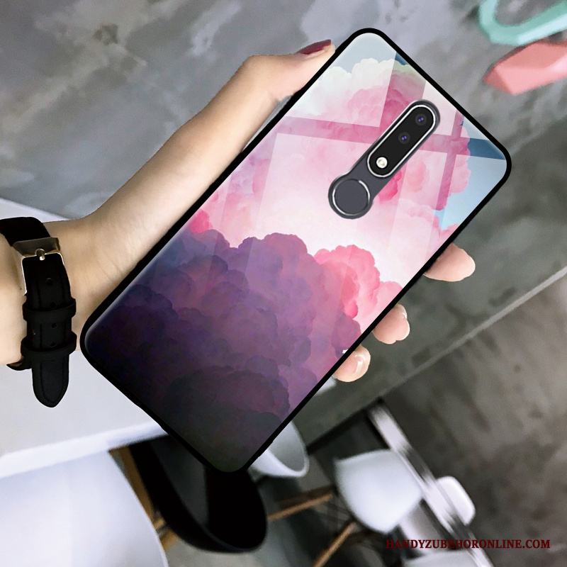 Nokia 3.1 Plus Net Red Fallskydd Mjuk Glas Purpur Enkel Skal Telefon