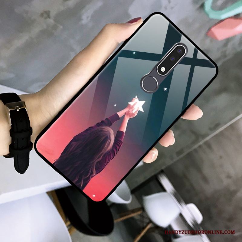 Nokia 3.1 Plus Net Red Fallskydd Mjuk Glas Purpur Enkel Skal Telefon