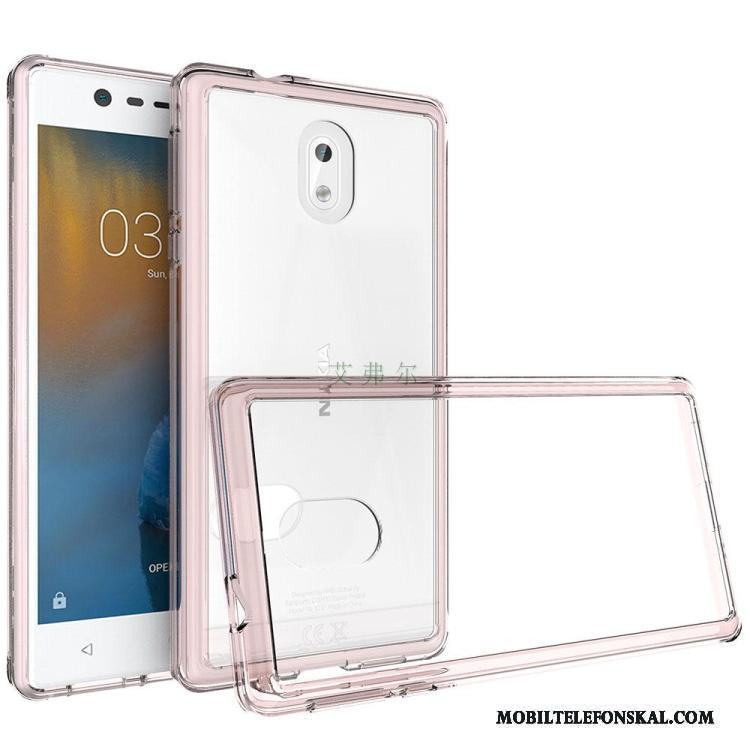 Nokia 3 Fallskydd Mjuk Svart Skal Telefon Fodral Transparent