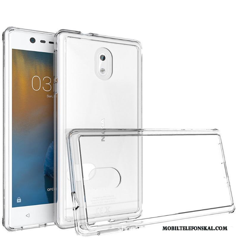 Nokia 3 Fodral Personlighet Skal Telefon Skydd Frame Transparent Blå