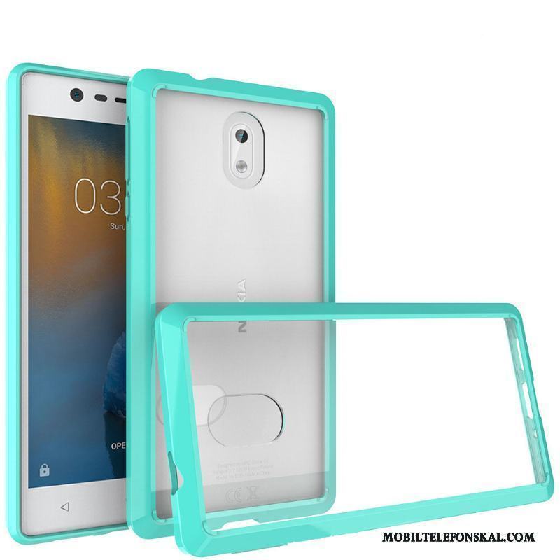 Nokia 3 Fodral Personlighet Skal Telefon Skydd Frame Transparent Blå