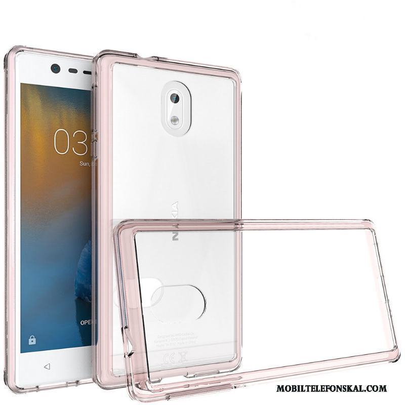 Nokia 3 Fodral Personlighet Skal Telefon Skydd Frame Transparent Blå