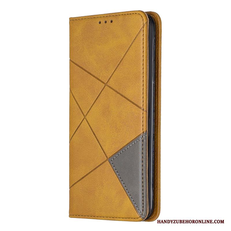 Nokia 5.3 Röd Läderfodral Fallskydd Skal Telefon Diamantform Clamshell Gul
