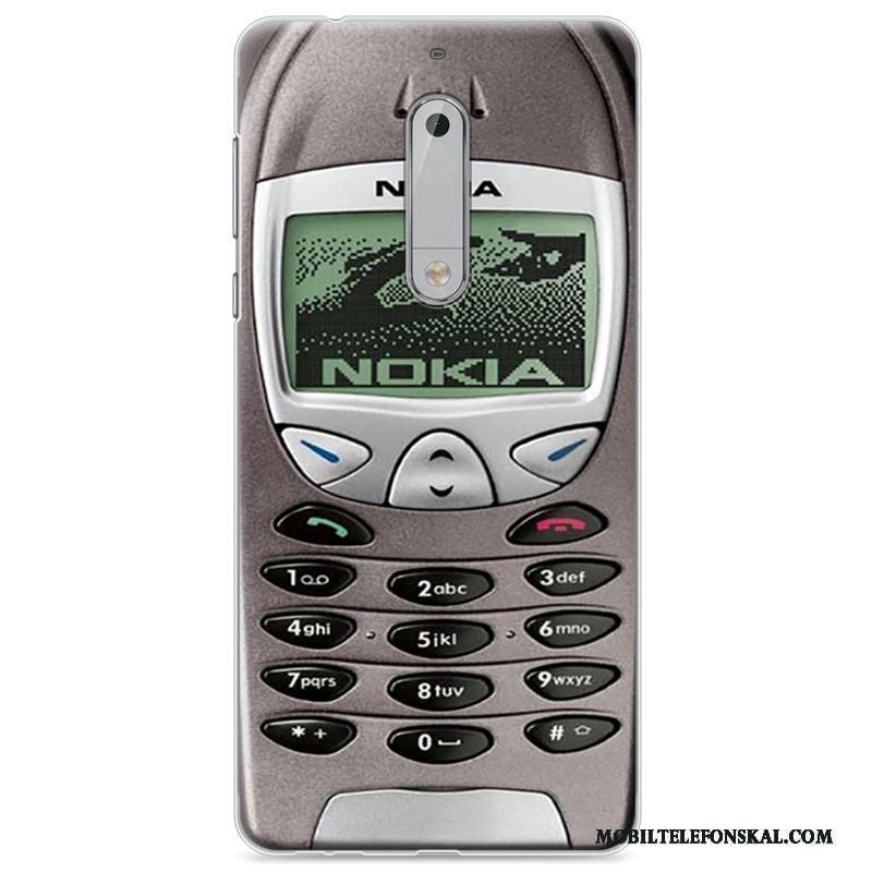 Nokia 5 Fallskydd Retro Silikon Skal Telefon Gul Målade Mjuk