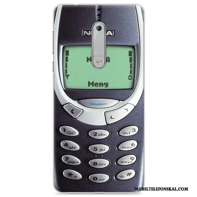 Nokia 5 Fallskydd Retro Silikon Skal Telefon Gul Målade Mjuk