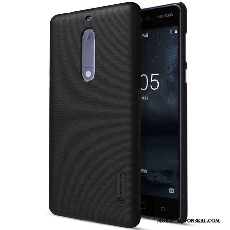 Nokia 5 Hård Skal Fallskydd Nubuck Svart Fodral Telefon