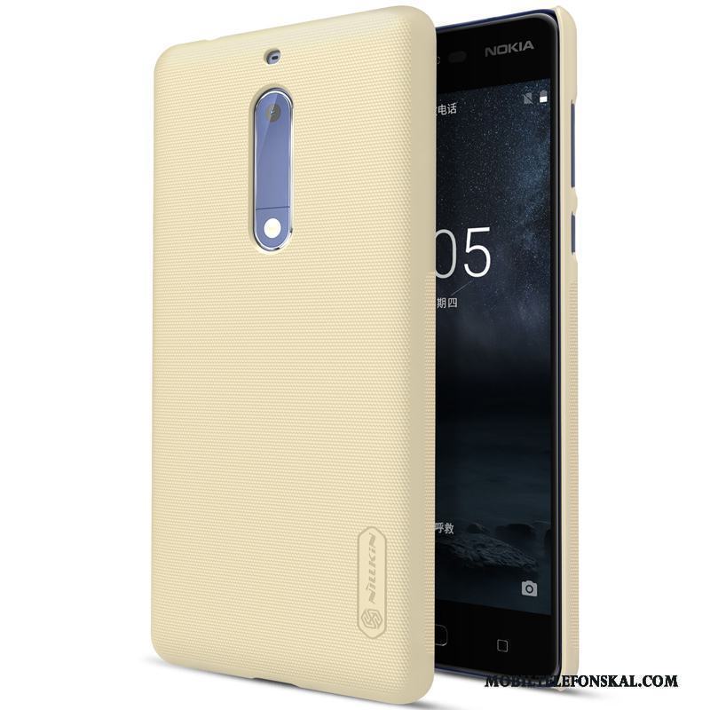 Nokia 5 Hård Skal Fallskydd Nubuck Svart Fodral Telefon