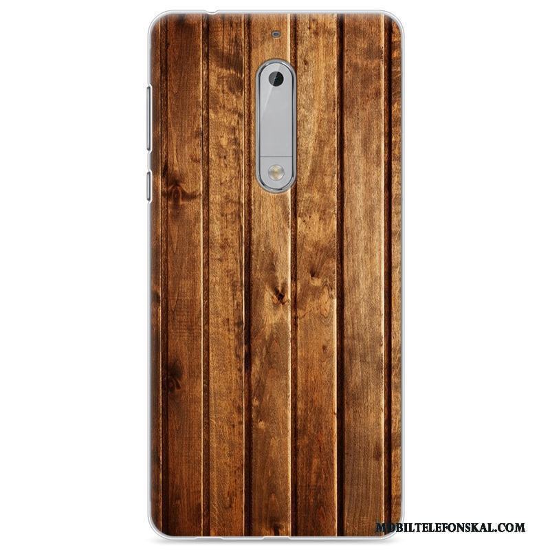 Nokia 5 Skal Fallskydd All Inclusive Målade Trä Mjuk Kreativa Fodral
