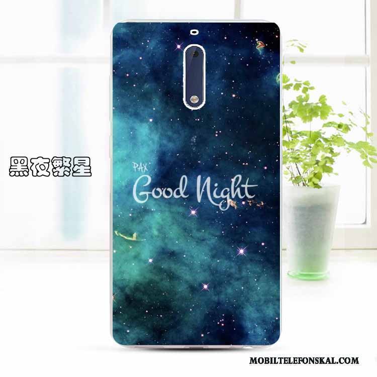 Nokia 5 Tecknat Skal Telefon Skydd Mjuk Silikon Fodral Transparent