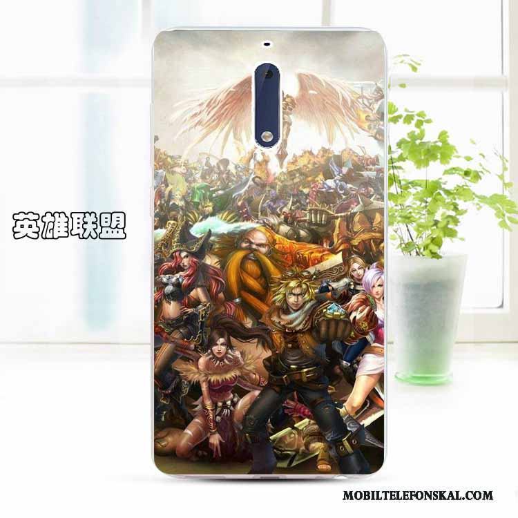 Nokia 5 Tecknat Skal Telefon Skydd Mjuk Silikon Fodral Transparent