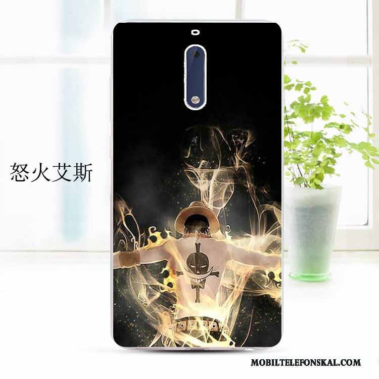 Nokia 5 Tecknat Skal Telefon Skydd Mjuk Silikon Fodral Transparent