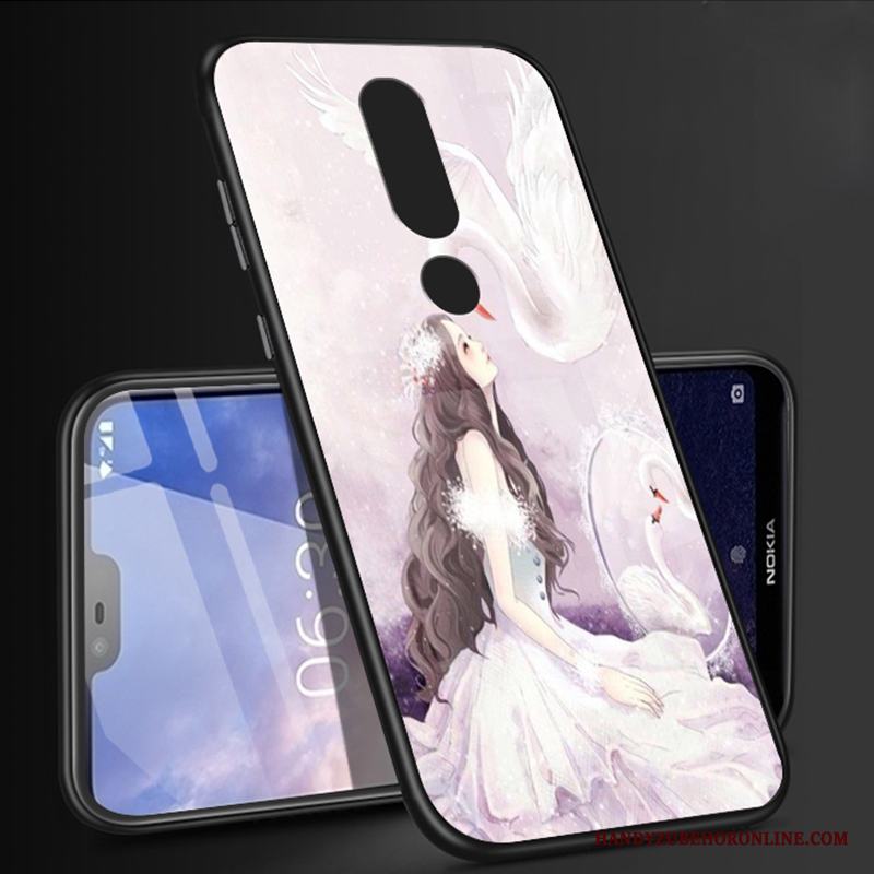 Nokia 6.1 All Inclusive Vit Personlighet Magnetic Fodral Skal Telefon Glas